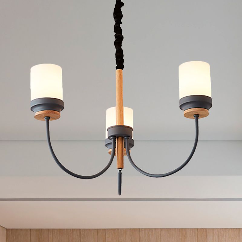 Art déco ombre effilée lampe suspendue en métal 3 lumières suspendues lustre pour chambre à coucher
