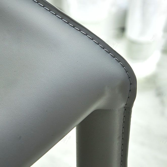 Silla de comedor de cuero moderna para interiores y exteriores, silla con respaldo sólido sin brazos