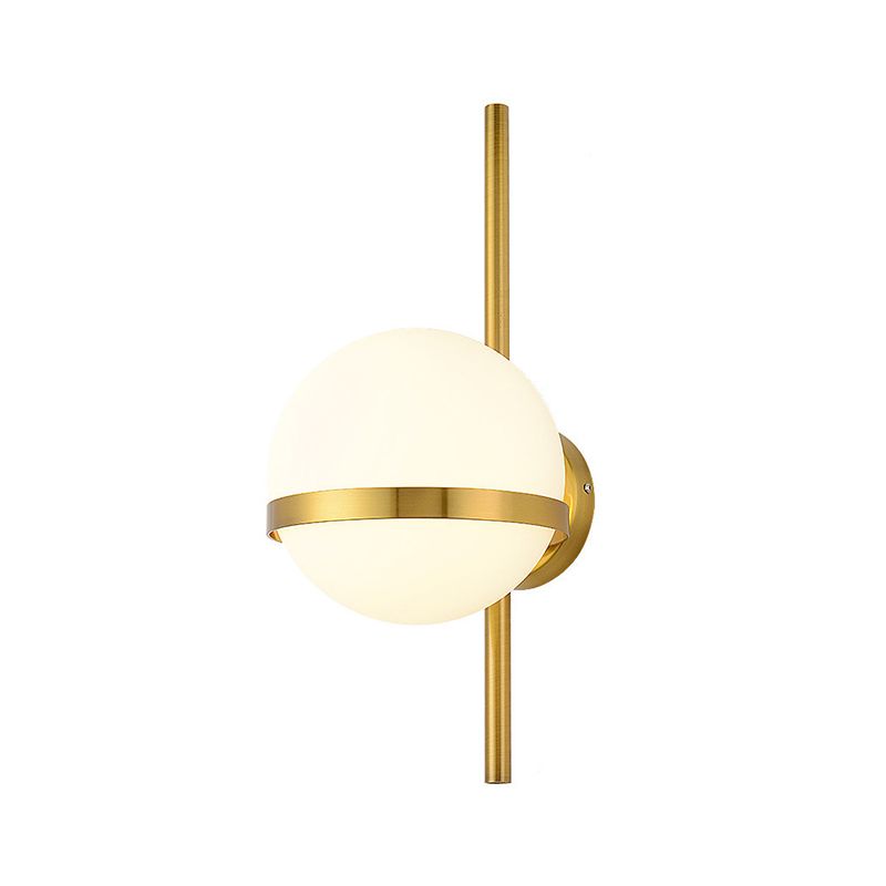 Opaalglas bol wand gemonteerd verlichting moderne 1-bol wand sconce lamp voor woonkamer