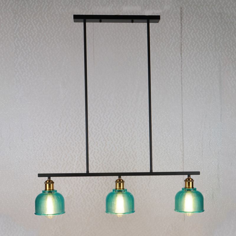 Illuminazione a ciondolo a 3 luci nere industriale rosso/giallo/blu lampada isola di isola