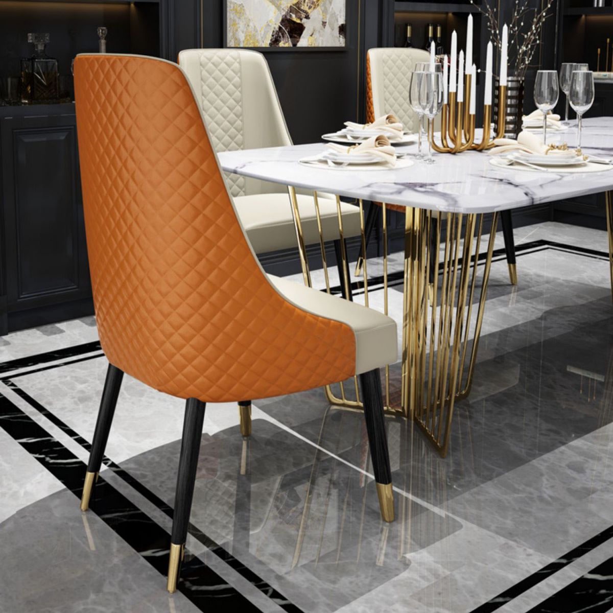 Silla de comedor contemporánea Silla Parsons lateral sin brazos de madera para cocina