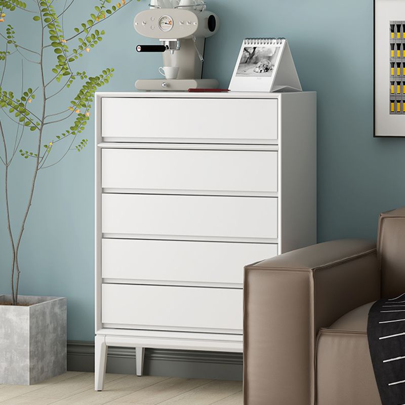 Modern Vertical Wood Storage Chest with Soft-Close Drawers for Home