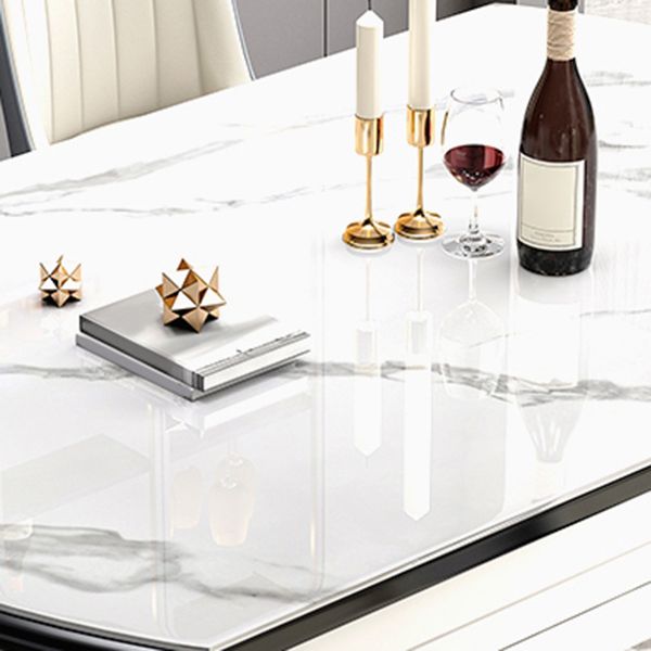 Modern Drop-Leaf Dining Table Sintered Stone Dinner Table for Dining Room