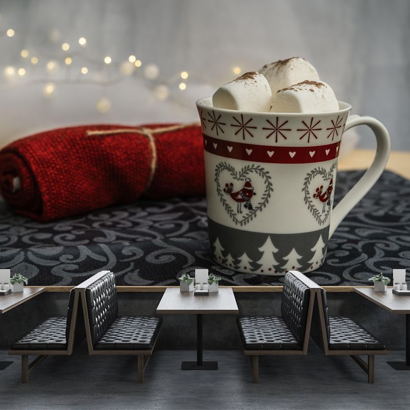 Customized Mural Dessert with Marshmallow Pattern Mildew Resistant Wallpaper Commerce Shop