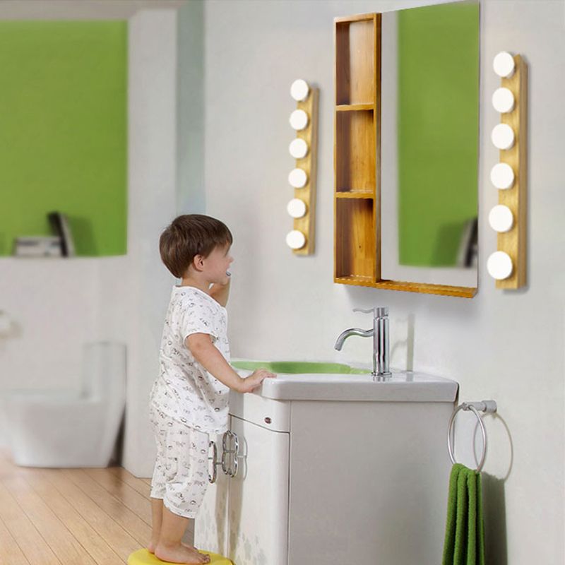 Rectangle Vanity Sconce Lights Ultra-modern Wood Wall Sconce Lighting for Bathroom