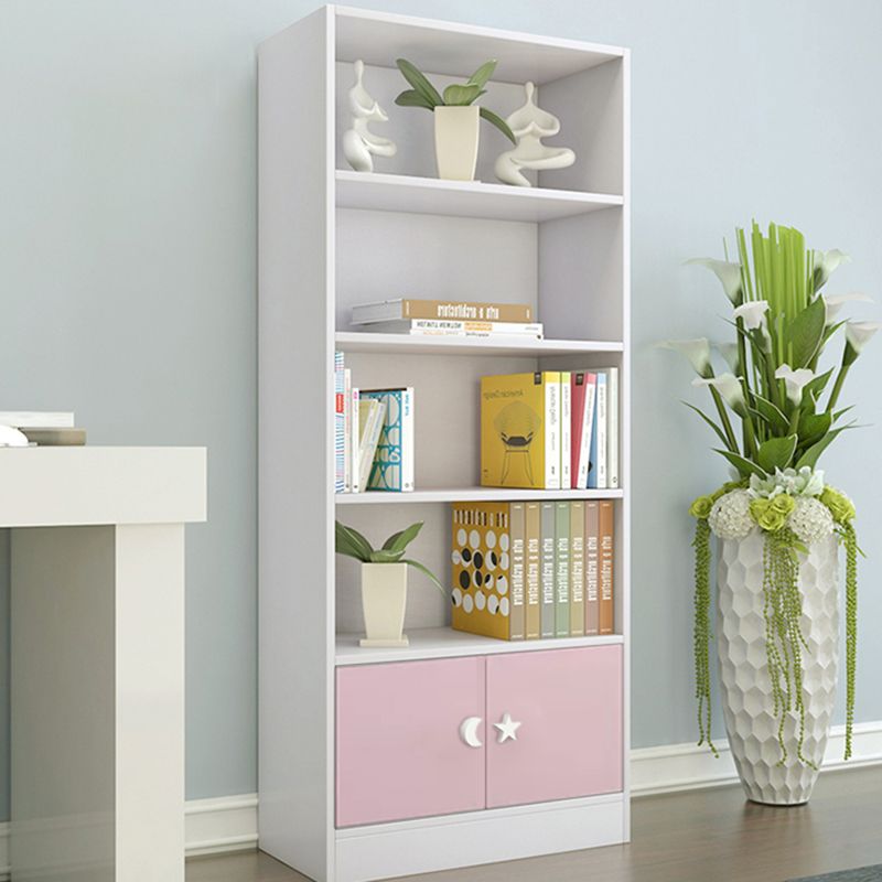 Contemporary Standard Bookshelf Wooden Closed Back Bookcase with Rectangular Shelves