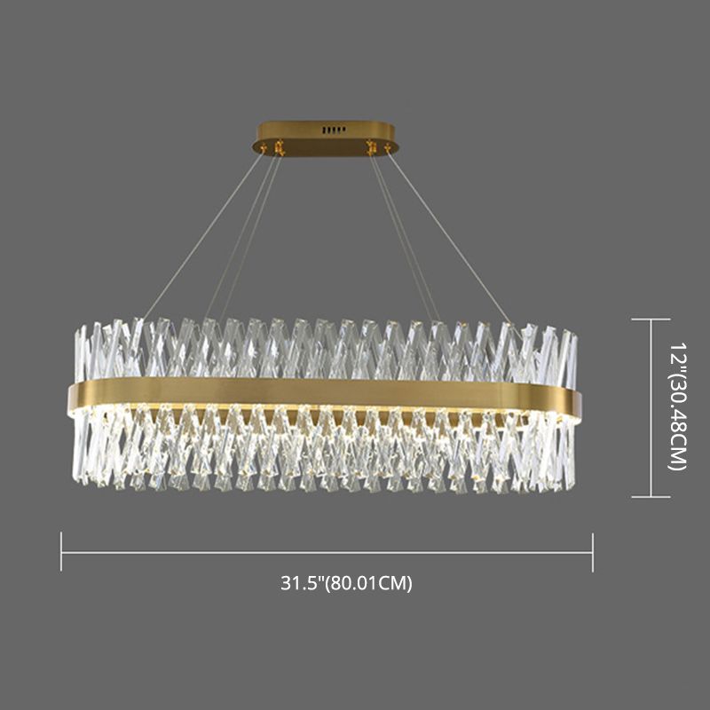 Postmodern Simple Geometric Geometric Light K9 Crystal Strip La luce dell'isola LED in oro