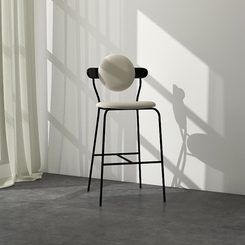 White Upholstered Stools for Small Places Industrial Indoor Bar Stools