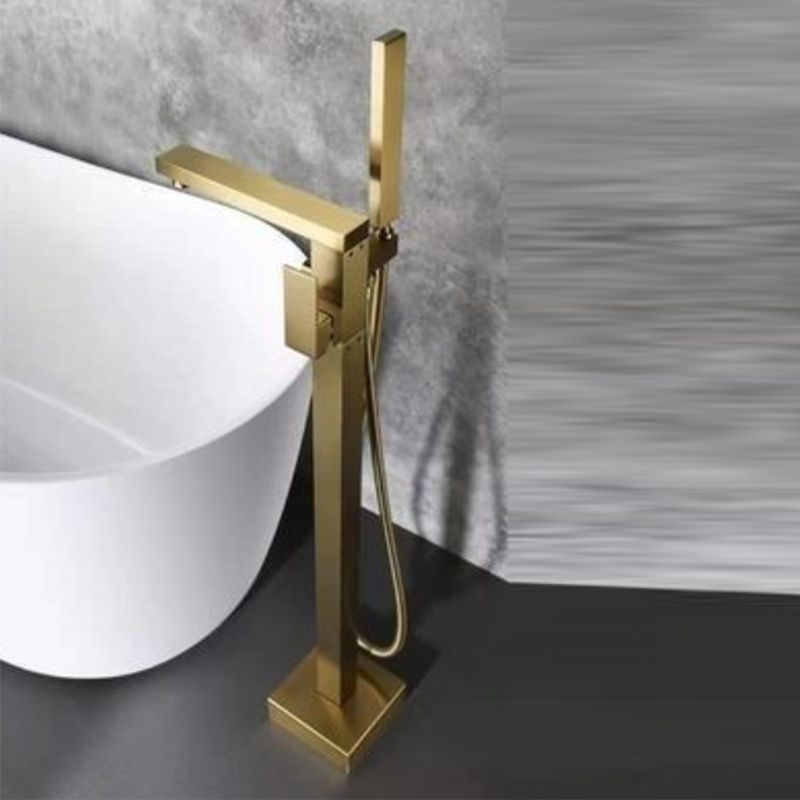 Floor Mounted Metal Freestanding Tub Filler 1 Handle Freestanding Bathtub Faucet