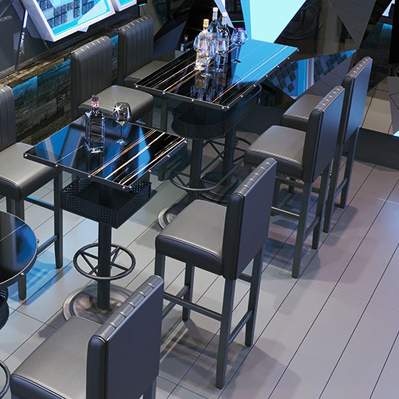 Industrial Style Bar Table Living Room Bistro Bar Desk with Storage