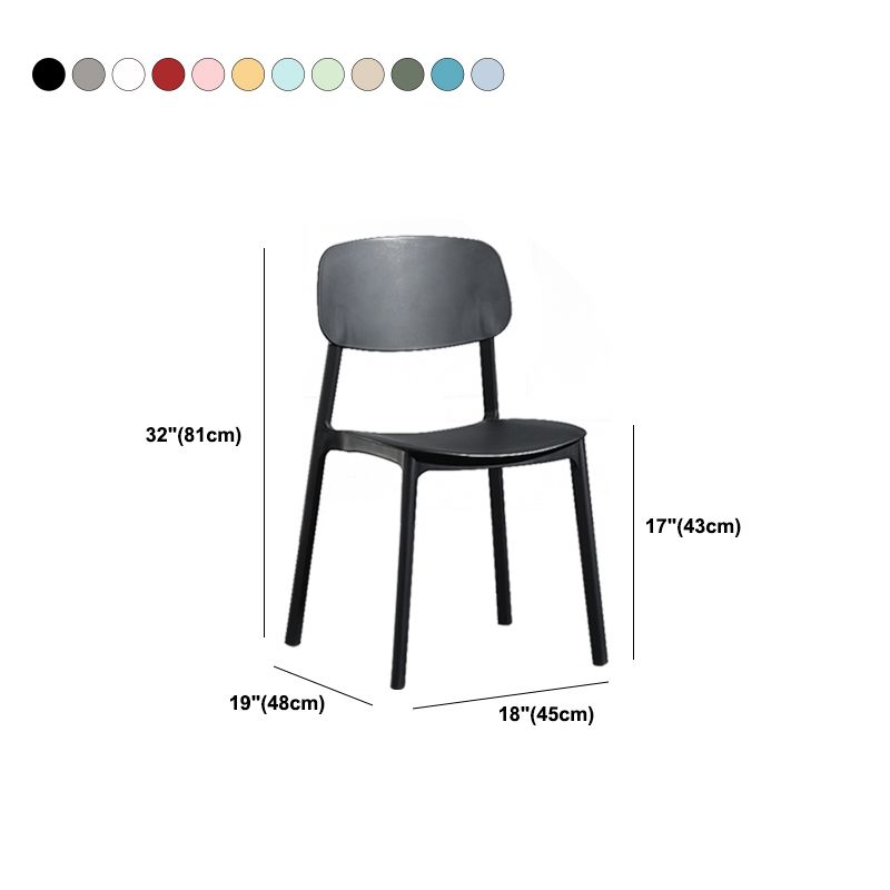 Modern Open Back Side Chair Plastic Indoor Arm Chair for Dining Room Bedroom