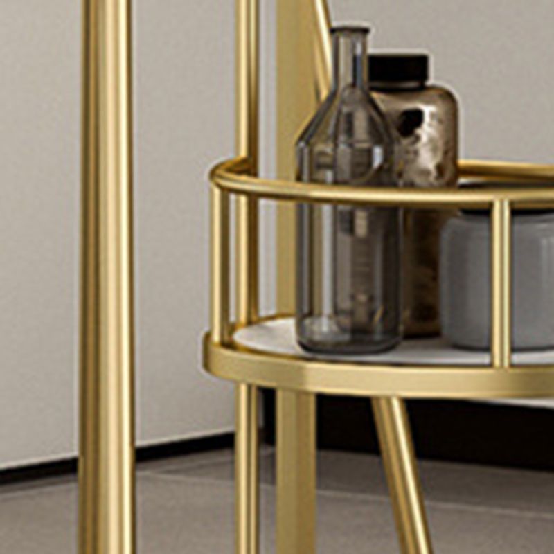 Glam Style 1/2/3 Pieces Bar Table Set Rectangle Stone Bar Table with Metal High Stools