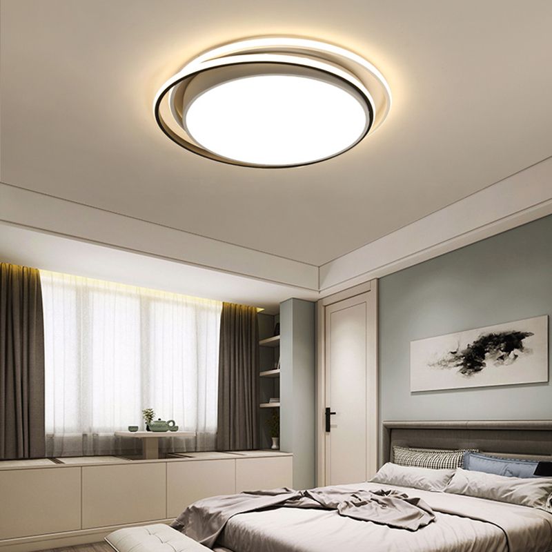 2-Light Acrylic Ceiling Fixture in Modern Style Round LED Flush Mount