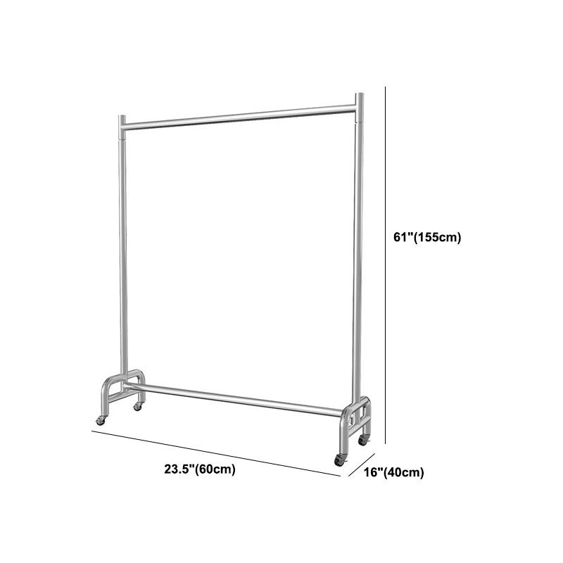 Industrial Coat Hanger Stainless Steel Hanging Rail and Castors Hall Tree