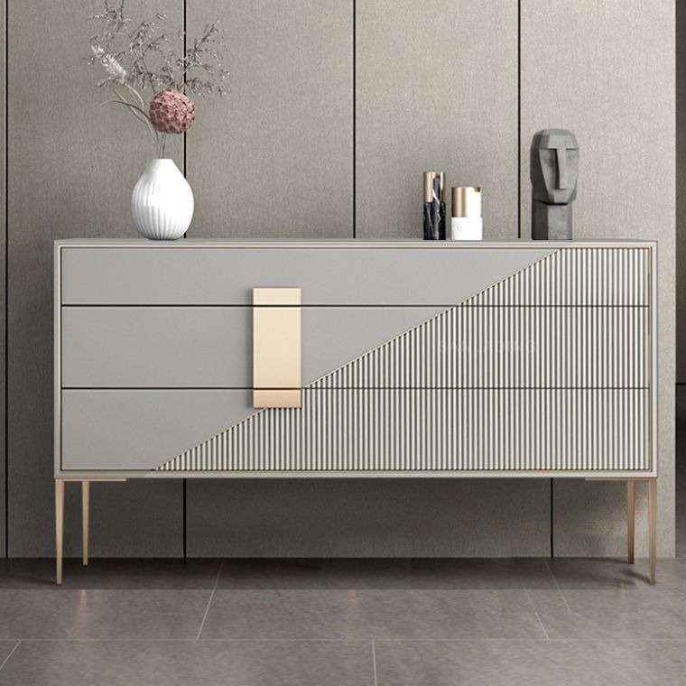 Glam Horizontal Storage Chest Soft-Close Drawers Wood Double Chest
