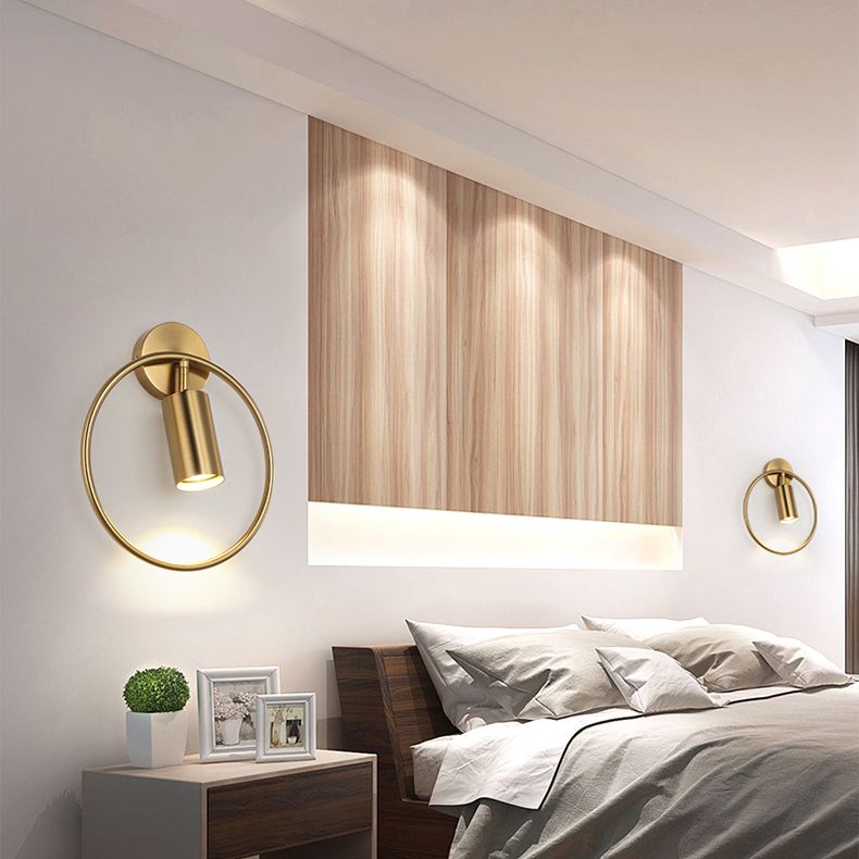 Luz de pared de pared de globo de globo de metal contemporánea de 1 luz para el dormitorio