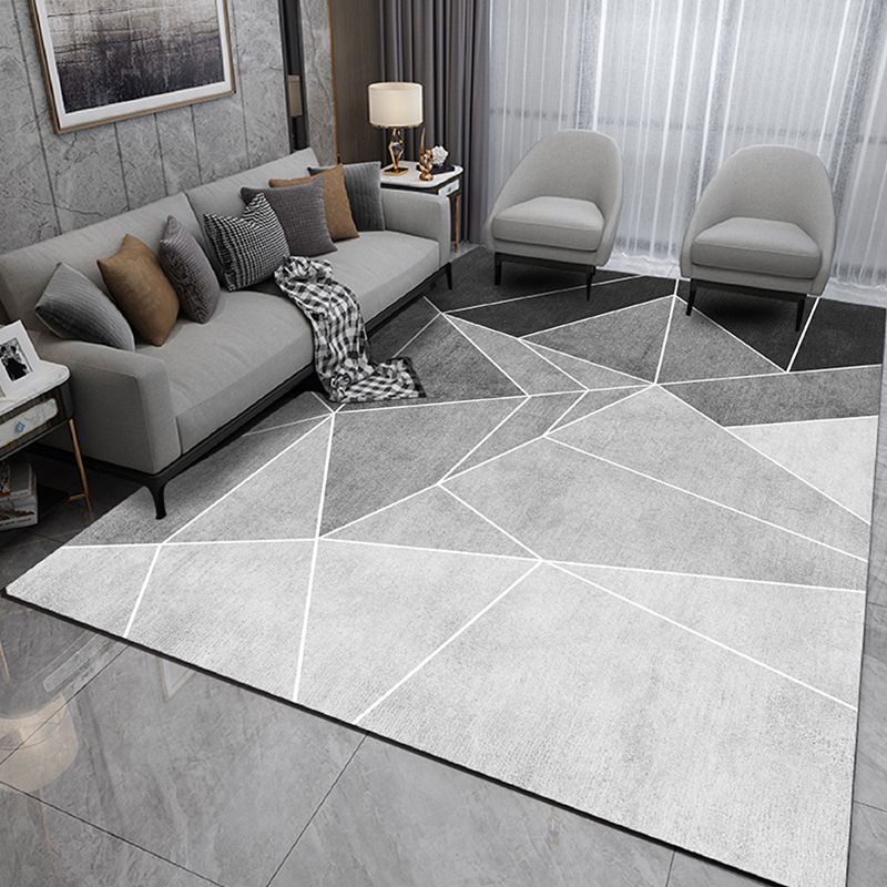 Multicolor Home Decoration Carpet Modern Triangle Print Area Rug Polyester with Non-Slip Backing Rug