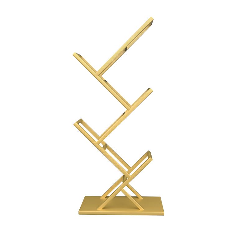 Standard Metal Bookcase Contemporary Open Back Bookshelf with Shelves