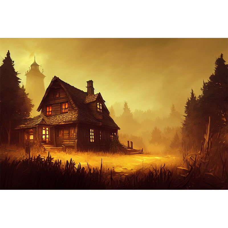 Creative Forest Illustration Mural Moisture-proof for Living Room and Bedroom Decoration