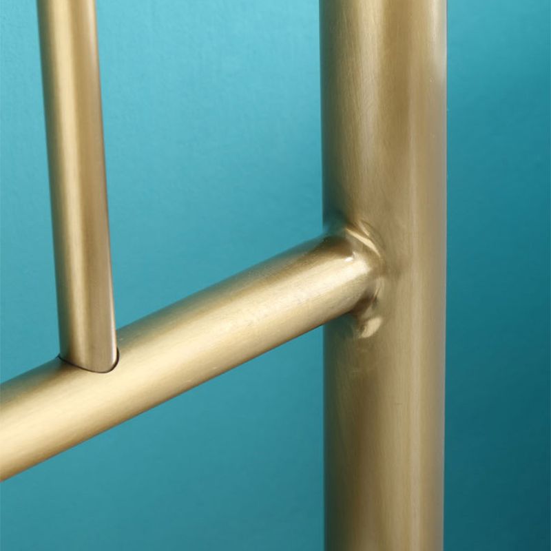 Gold Slat Bed Glam No Distressing Open-Frame Bed with Headboard