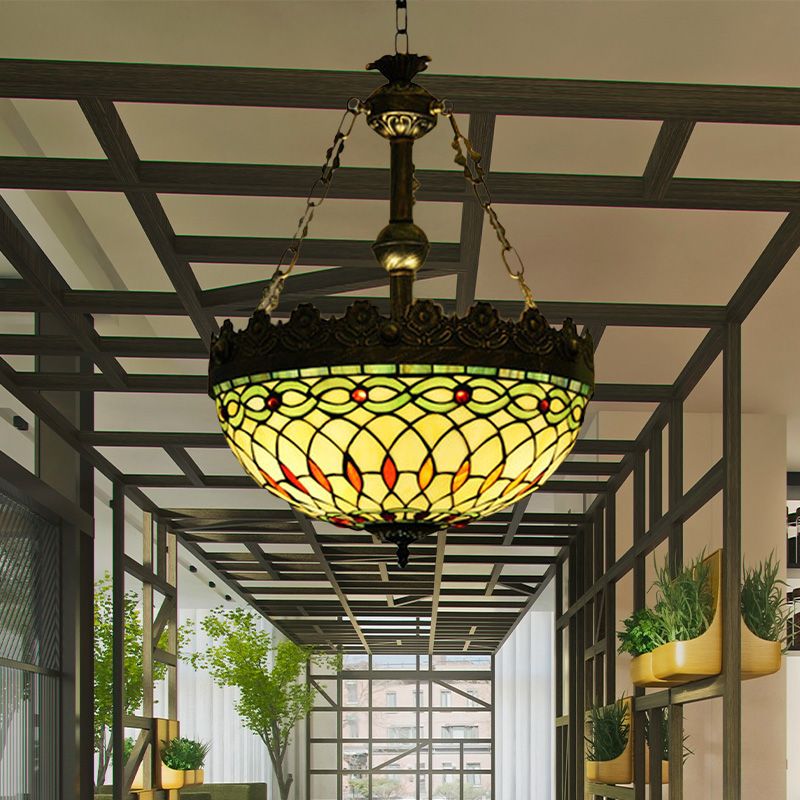 3 lumières suspendues du lustre suspendu de la libellule méditerranéenne / coeur / géométrique Pendante en laiton antique en laiton