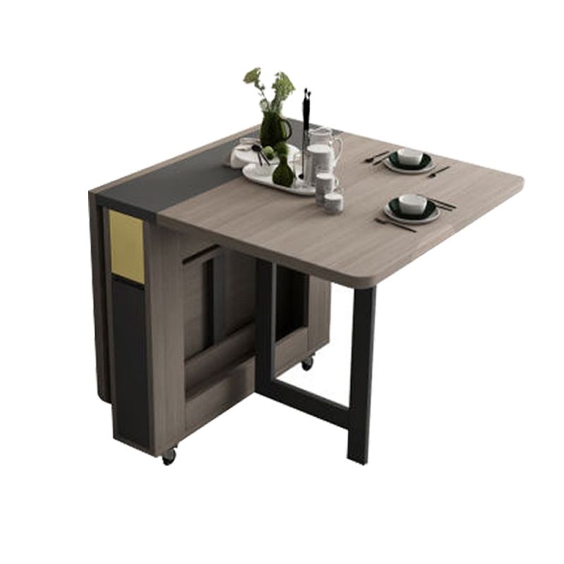 Rectangle Mid-Century Modern Dining Table Wood Base Table for Dining Room