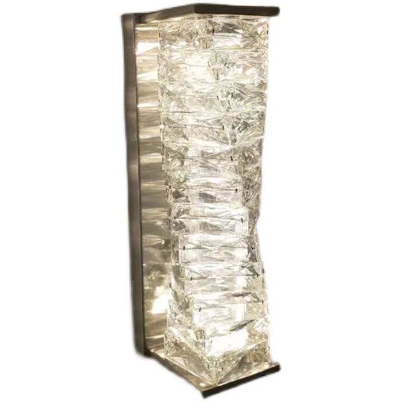17.7" Height Twisted Crystal Post Wall Lamp Post-modern Style LED Sconce Lights for Hallway Aisle