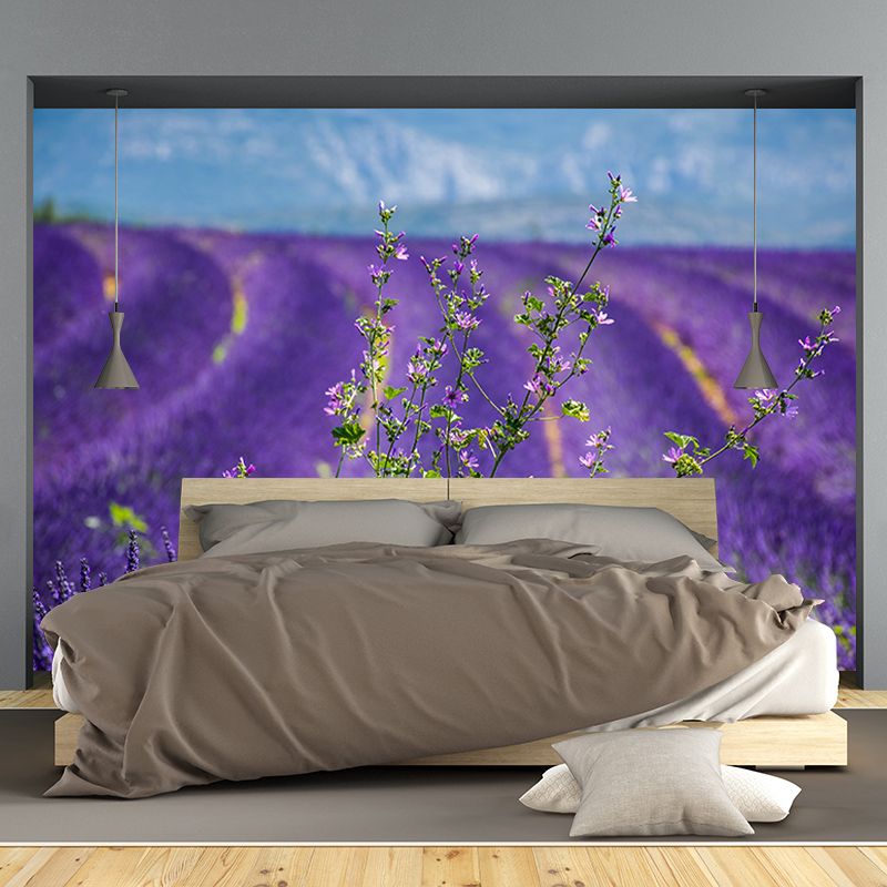 Purple Lavender Wall Mural Decals Home Decoration Sleeping Room Wall Decor