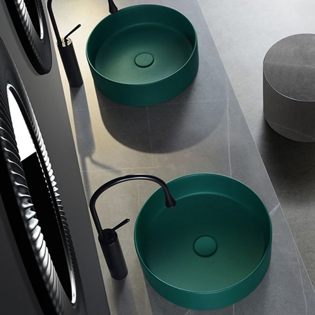 Porcelain Green and Grey Trough Bathroom Sink Modern Trough Bathroom Sink