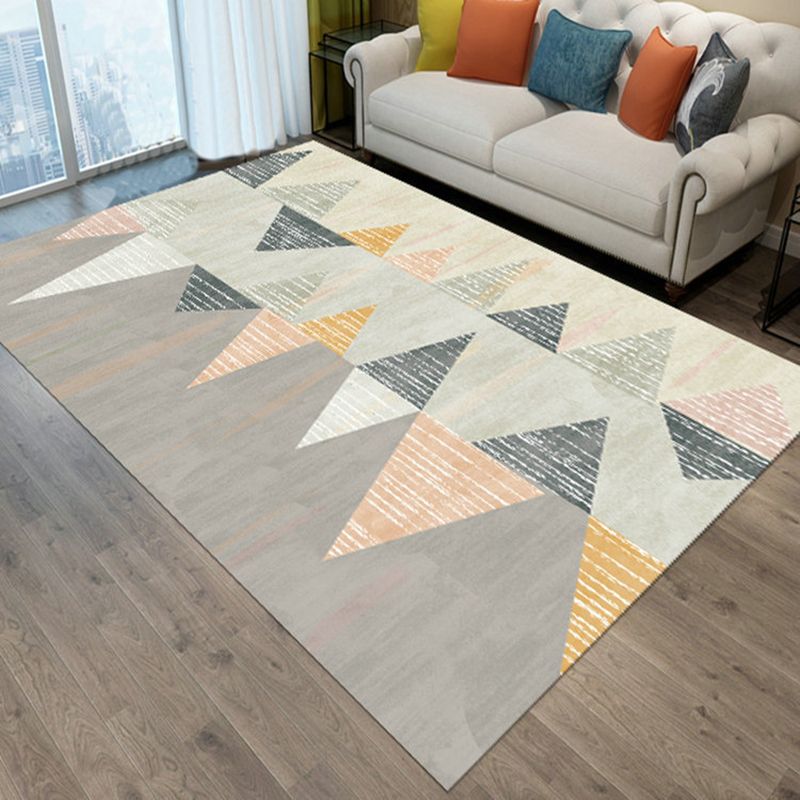 Modern Geometric Carpet Funky Washable Rug Living Room Polyster Carpet with Non-Slip Backing