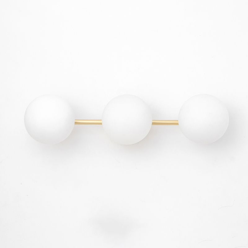 Modern Metal Wall Sconce Ball Shape Wall Light with Glass Shade for Bedroom in Gold