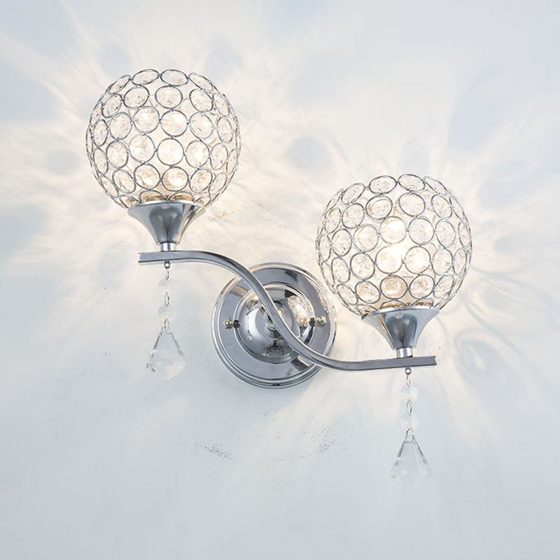 Lámpara de pared de globo lámpara de luz moderna montada en la pared con sombra de cristal transparente