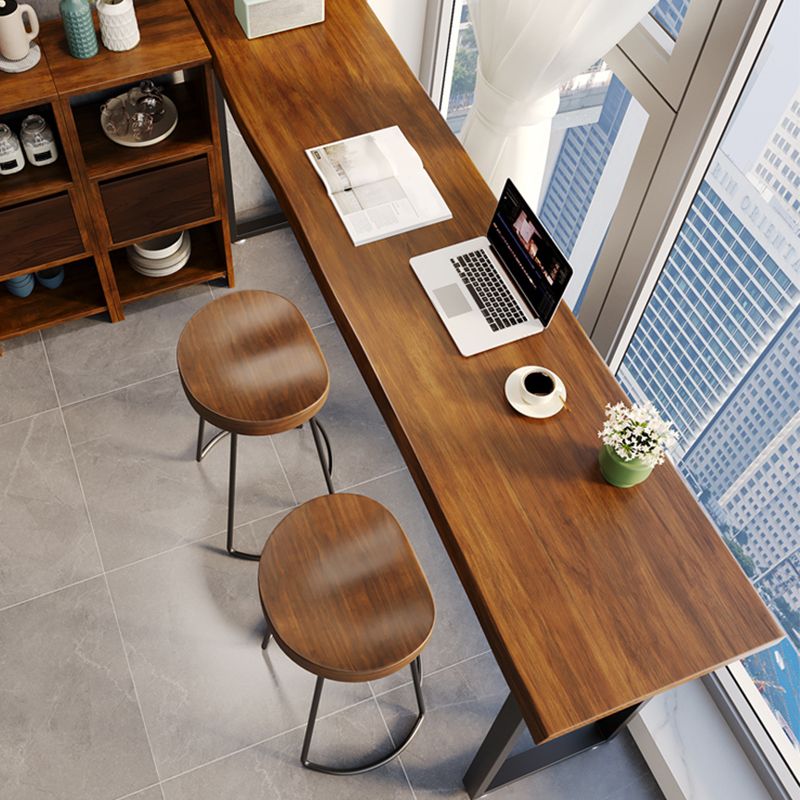 Rectangle Cocktail Bar Table Solid Wood Modern Bar Dining Table