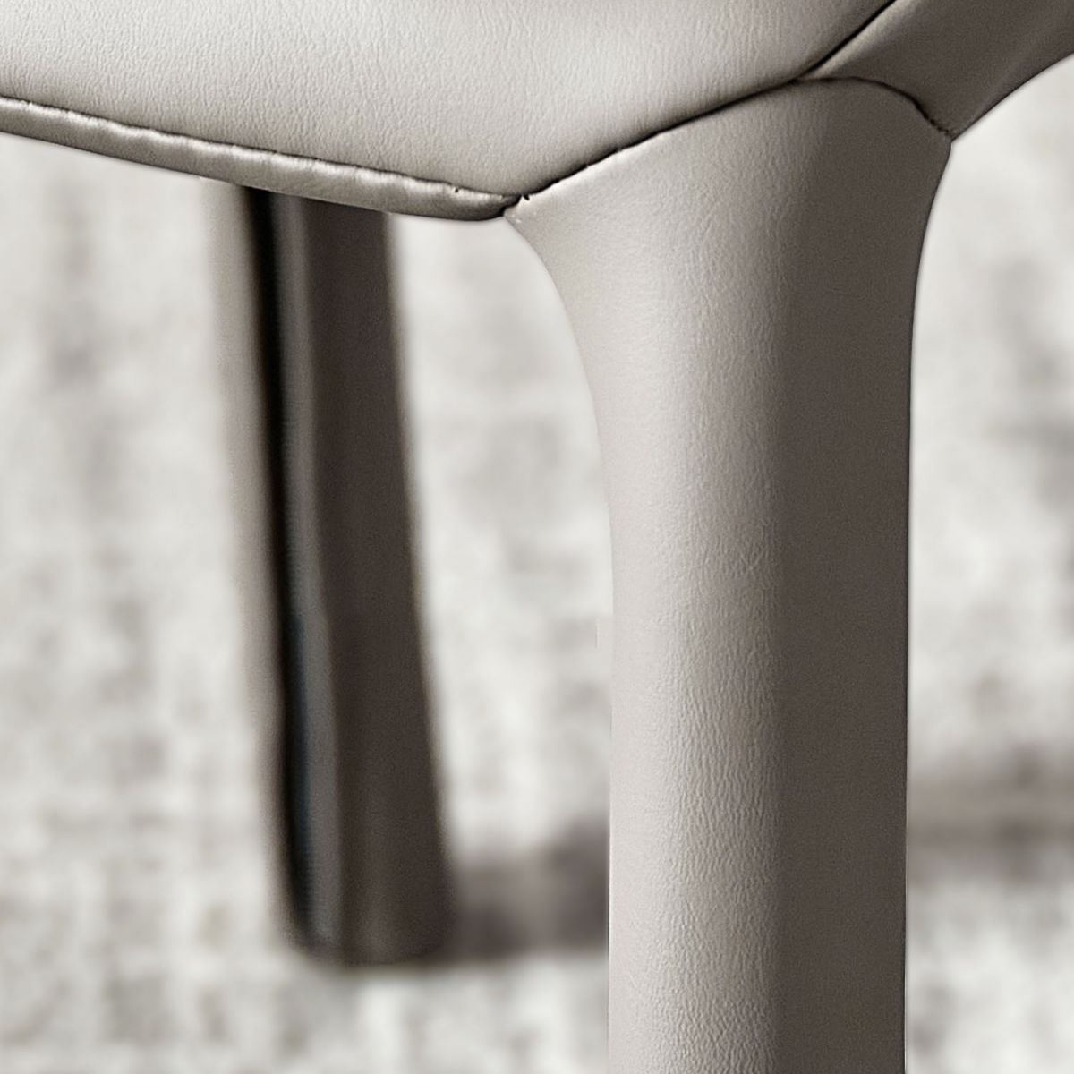 Modern Gray Dining Side Chair Faux Leather Armless Dining Chairs