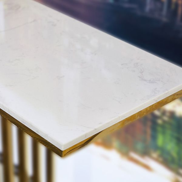 12 inch Wide Glam Console Table Rectangle Marble Accent Table