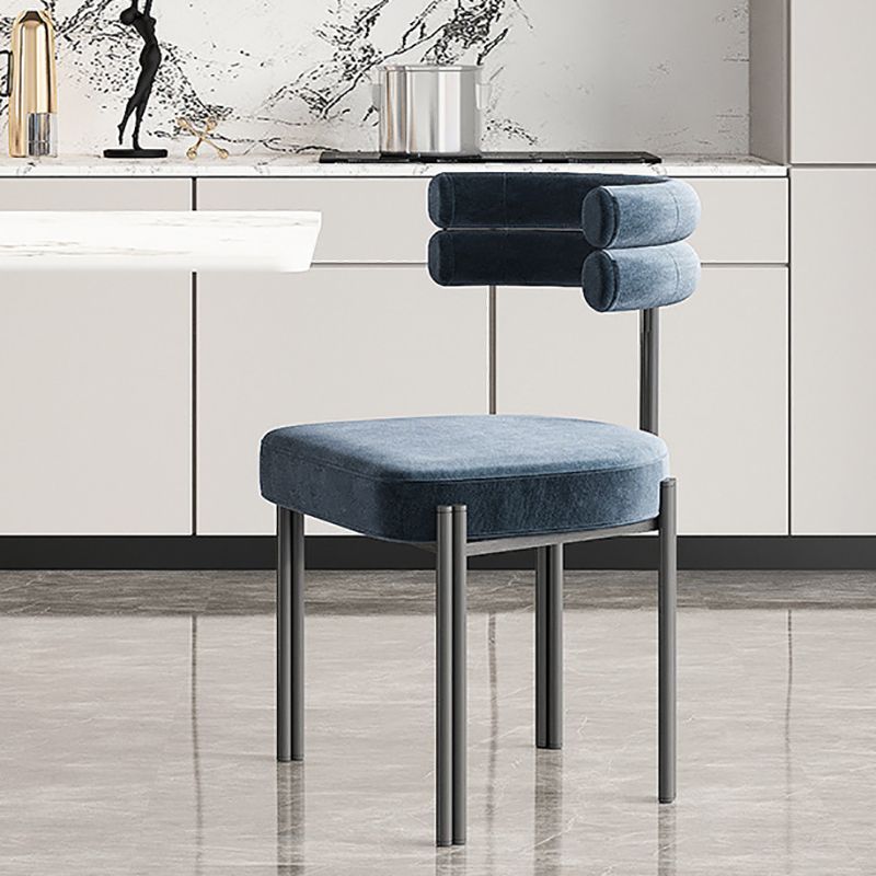 Industrial Velvet Dining Room Chair Open Back Dining Side Chair for Restaurant Use