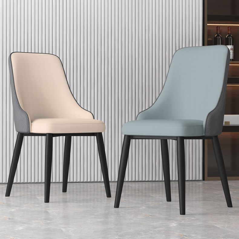Metal Modern Dining Side Chair with Color Cushion Parsons Chair for Home
