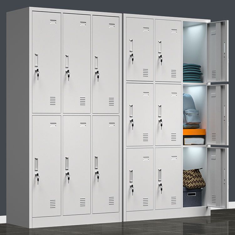 Metal Contemporary Cabinet for Home Grey Steel Storage Cabinet