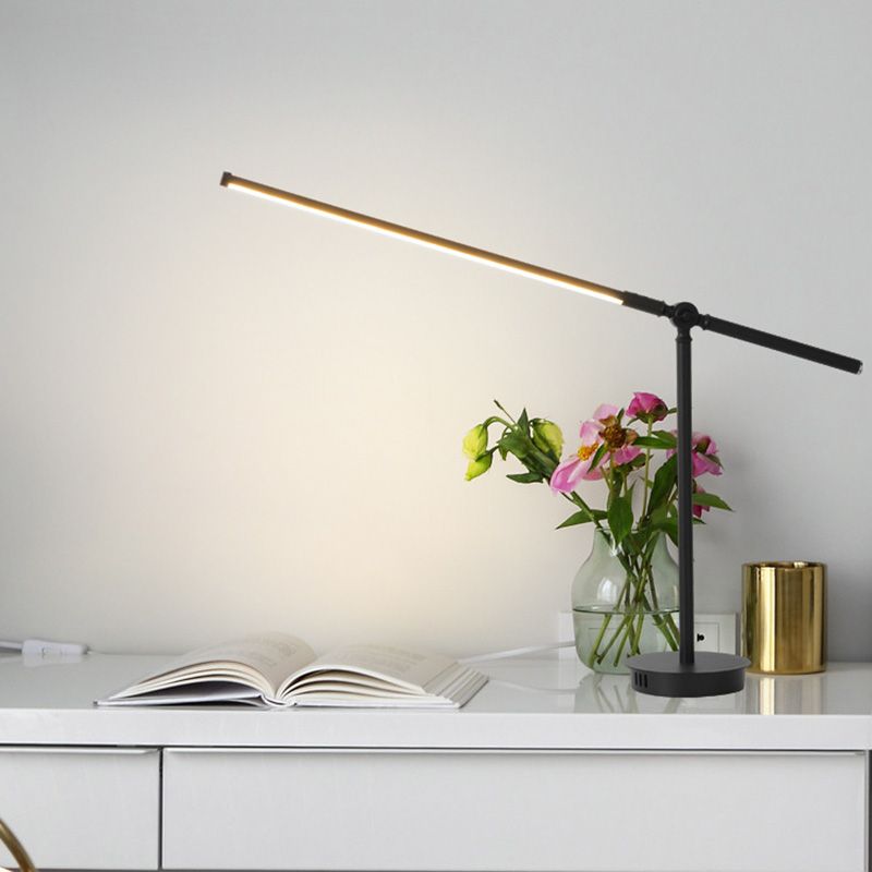 Modern Style Linear Night Table Lamp Metal 1 Light Table Light