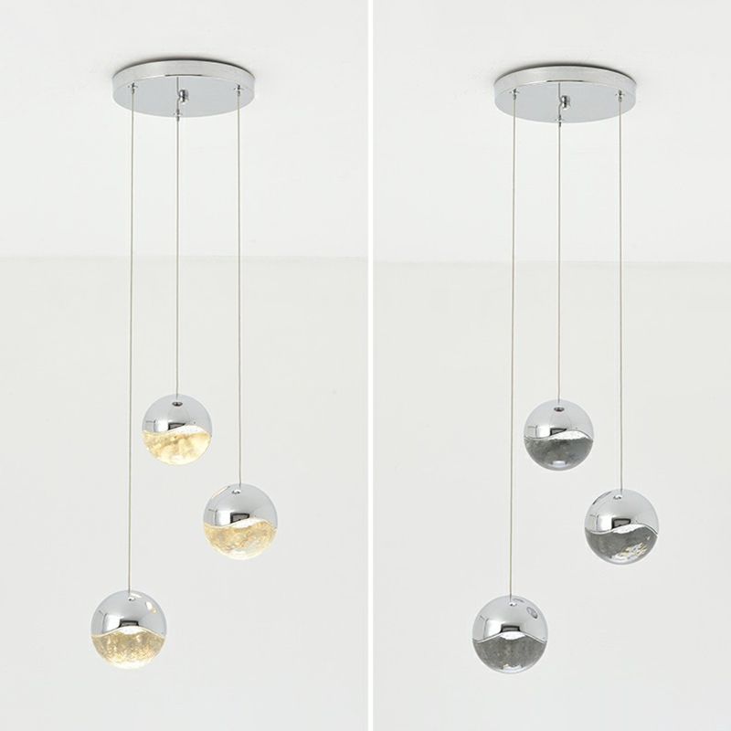 Clood Glass Globe Cluster Custant Modern Finitura Chrome LED LED LED LED per il ristorante