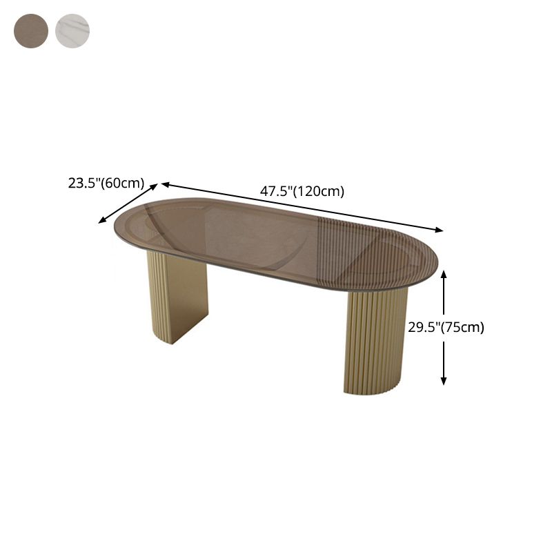 Traditional Luxury Dining Table Oval Double Pedestal Dining Table