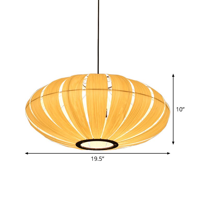 Japanse lantaarn hanger kroonluchter hout 3 hoofden opgehangen verlichtingsarmatuur in beige