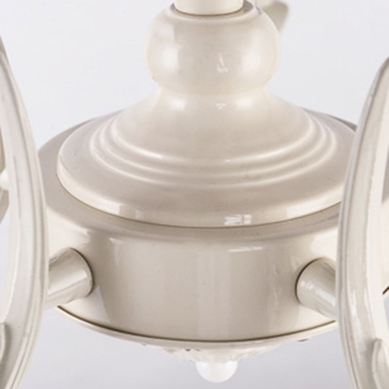 White 3/5/8 Lights Chandelier Pendant Light Tiffany Style Crackle Glass Ball Suspension Lighting Fixture