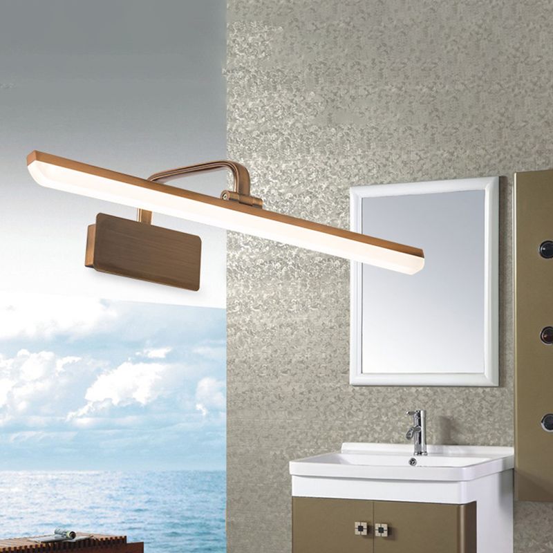 Luz de tocador de metal de estilo moderno Luz de espejo LED lineal para el baño