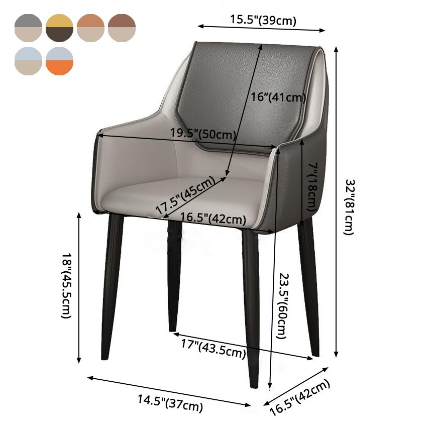 Sillas de comedor de piel sintética contemporáneas, sillón tapizado con patas de metal para restaurante