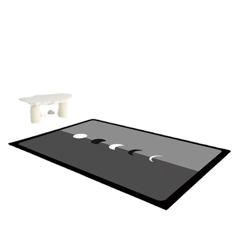 Black Modern Carpet Polyester Triangle Carpet Non-Slip Backing Carpet for Drawing Room