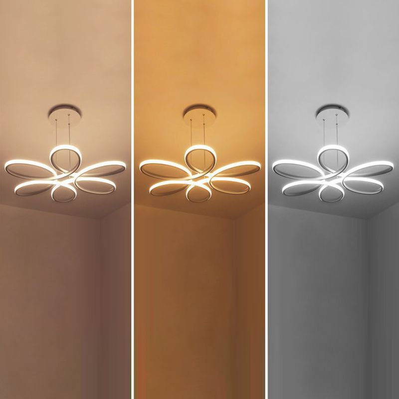 Lámpara de colgación de led de flores simplicidad acrílico comedor lineal encosnedora