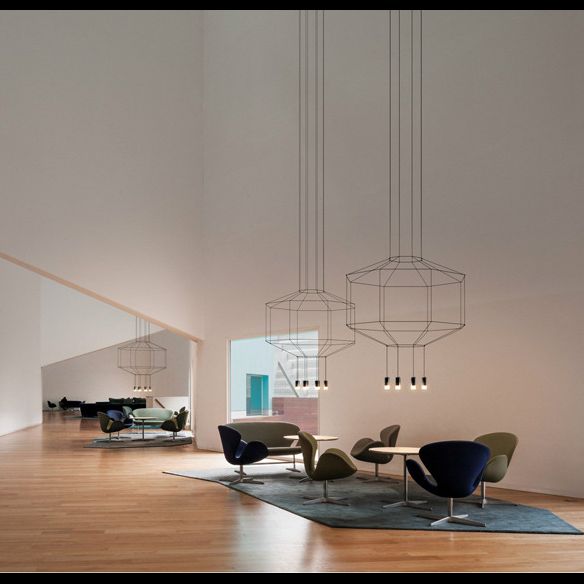 Black Metal 1 Light Pendant Light Nordic Modern Geometric Wire Cage Hanging Lamp for Restaurant