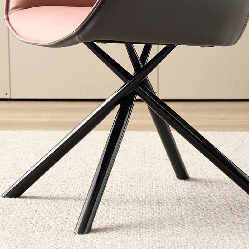Industrial Style Arm Chair Upholstered Dining Arm Chair for Living Room