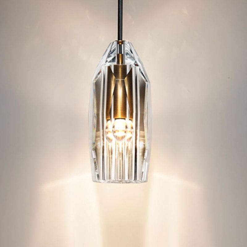 Geometric Shape Crystal Wall Sconces Modern 1 Light Wall Mount Light Fixture in Brass